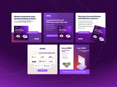 Open Money Creatives - Payments & Banking ad design ads branding design graphic design illustration landing page social media ads