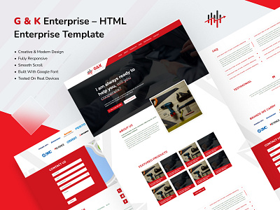 G & K Enterprise Responsive HTML Template - Free To use business template business website designer enterprise enterprise html template enterprise html website free downloads free free free free template free theme html template html theme html5 online tempates online website single page single page template single page website template ui website