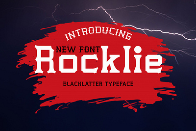 Rocklie 3d animation blacklatter branding font graphic design handwritten fonts illustration logo motion graphics typeface typography ui