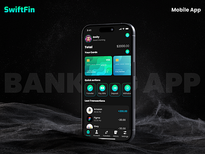 SwiftFin Banking app animation app app design banking graphic design mobile app motion graphics ui ux