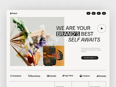 ArtNest - Creative Studio Landing Page Figma Template creative marketing creative studio digital marketing editorial figma figma template figma ui homepage landing page minimalist modern peterdraw ui ui design ui ux user interface web design website website design