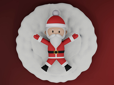 Snow Angel 3d 3d animation 3dblender animation blender christmas icon 3d illustration santa santa 3d santa claus snow angel snow angel animation