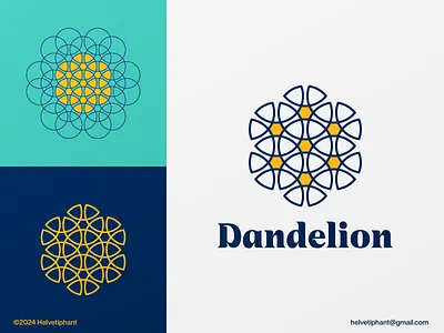 Dandelion - logo concepts abstract logo brand design brand designer branding circular grid creative logo designs dandelion logo flower logo geometric logo hexagonal array grid icon logo logo design logo design concept logo design grid logo designer logotype minimalist logo outlined logo pattern logo