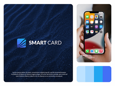 Smart Card Logo 3d animation blue branding card design flat design graphic design icon illustration iphone logo logo design logotype minimal motion graphics technology ui