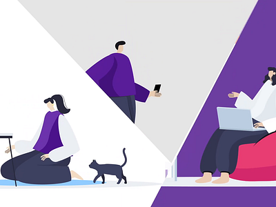 Introducing Nexweave 3 people animation branding design design inspiration designing explainer video flat design fresh fresh design illustration inspiration logo animation pesonalized purple ui video