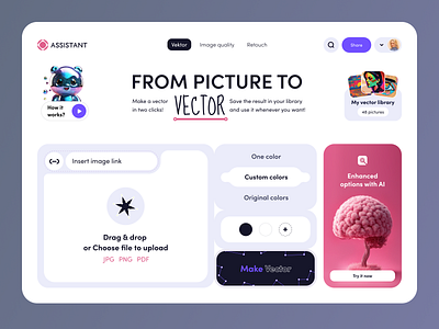 Design Assistant Concept banner cards dashboard download editor ui uiux