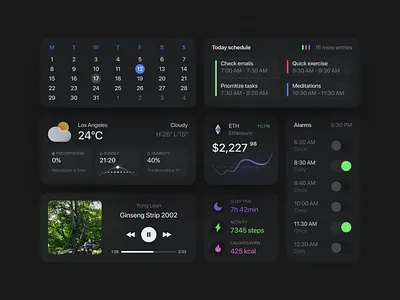 Widgets for the iOS scheduling app app application design figma ios mobile scheduling ui ux wiget wigets