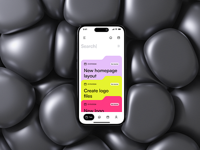 Task App Redesign app card color design homepage interface layout menu mockup search task ui ux