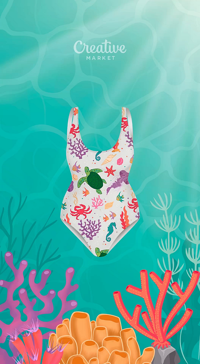 Elevate Your Beach Style with Unique Patterns! 🌊✨ animation bright colors cute design for children graphic design illustration undersea world