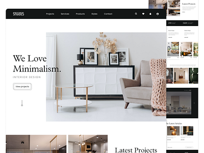 Interior Design Website Landing Page branding design graphic design landing page typography ui ux vector web design