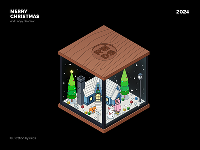 Box box chrsitmas crypto glass house illustration isometric snow tree web3