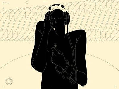 Listening abstract branding composition design dual meaning editorial editorial illustration figure figure illustration graphical headphones illustration laconic lines listening listening to music minimal music poster typography