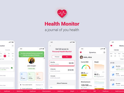 Personal Health Monitor Mobile App android app design app health health app healthcare ios mobile app ui