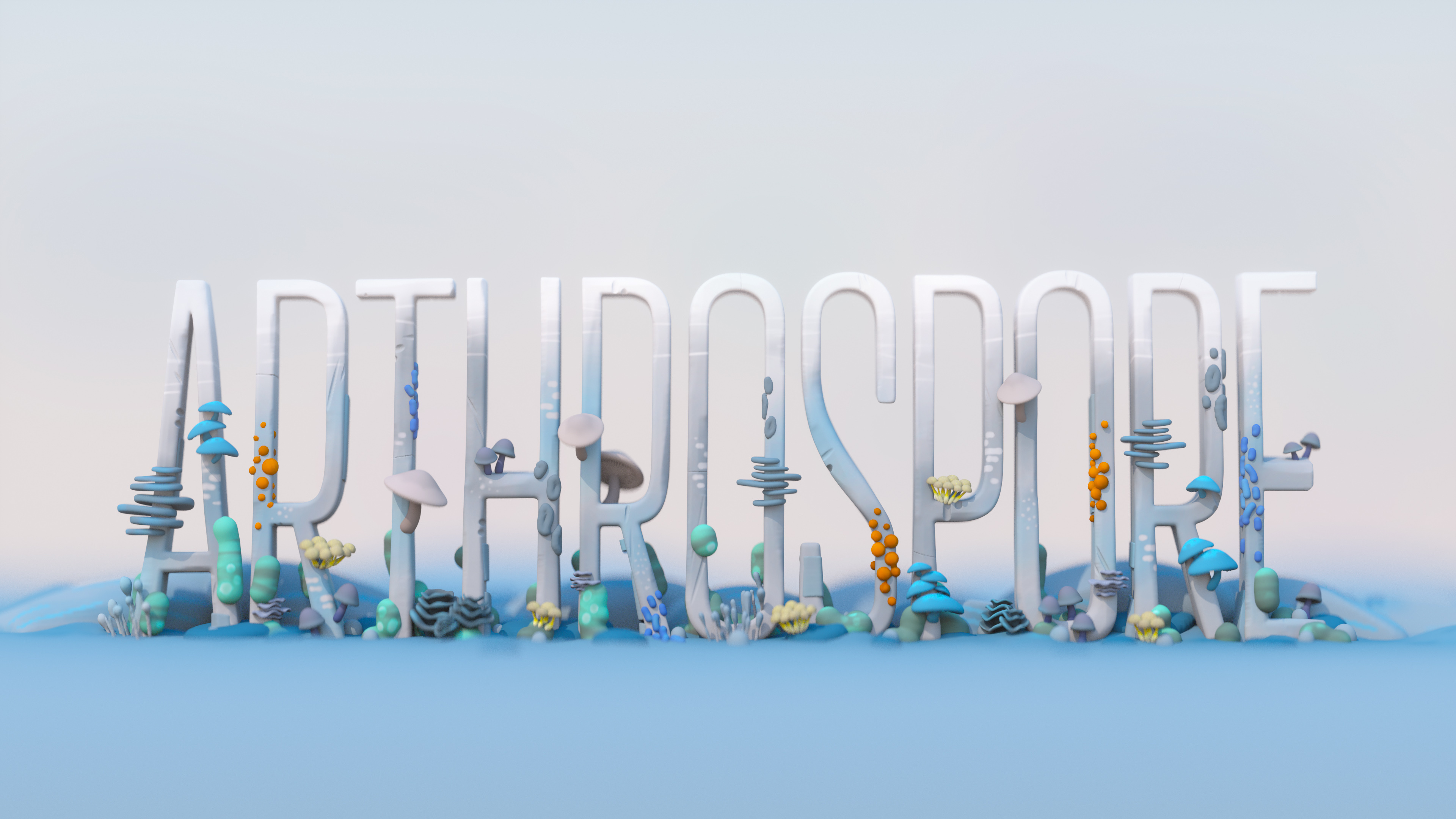 Arthrospore 3d art 3d illustration 3d lettering 3d modeling 3d typography c4d lettering lettering design stuart wade type design typography