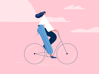 Bike 🚲 bike design girle illustration illustrator pink ride sport