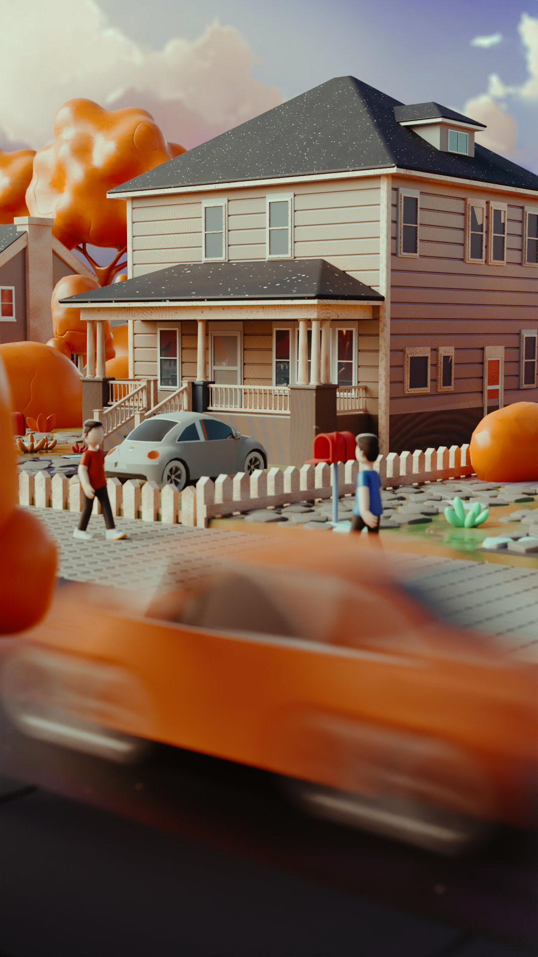 Afternoon 3dmodeling artdirection blender 3d illustration isometric low poly poster ui