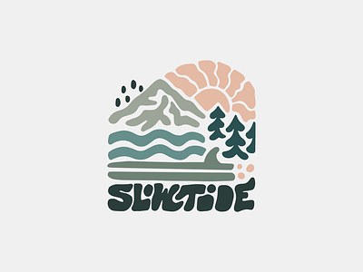 Slowtide beach branding design graphic design illustration mountain nature ocean outdoors simple slowtide surf surfing