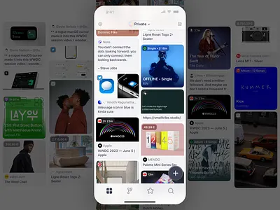 Bookmark ✨everything✨ add ai bookmarks buttton feed floating action button saved tabbar