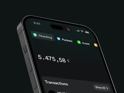 Finance App Header dark mode finance fintech header ios navigation ui