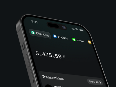 Finance App Header dark mode finance fintech header ios navigation ui