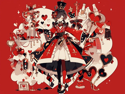 Queen of Hearts: Wonderland with a Modern Twist characterconcept contemporaryart