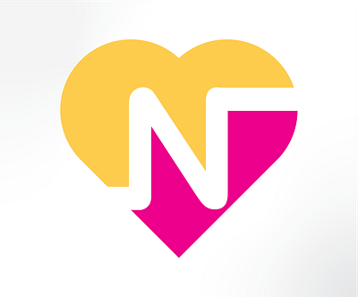 Letter N plus Heart logo design adobeillustrator colors graphic design heart letter logo logo mark typography
