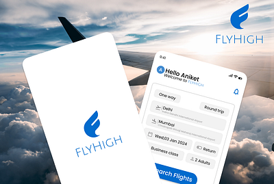 Flight Booking App - UI branding graphic design logo ui