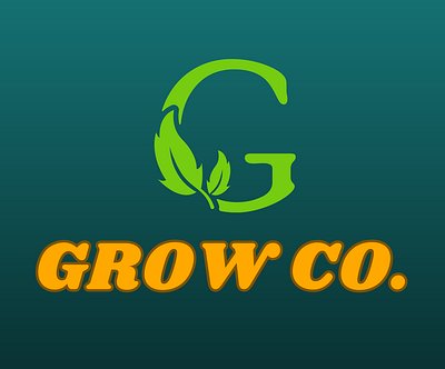 Letter G plus Leaf Logo design agriculture design digital art font green illustrator lettering logomark