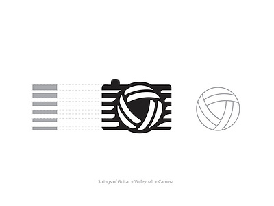 camera + volleyball + guitar logo branding brooch pin camera camera logo cretalyst design enamel pin graphic design guitar guitar logo hardik singh logo logo animation logomation mixed logo pin logo vector volleyball volleyball logo