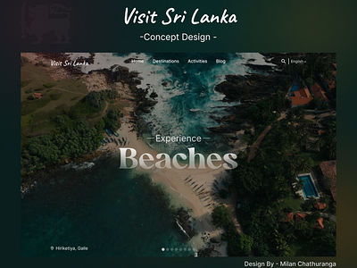 Visit Sri Lanka Website Home Page - UI UX Design beach landing page sri lanka sri lanka tourism tourism tourism website travel travel website ui design ux design visit srii lanka website home page website ui design