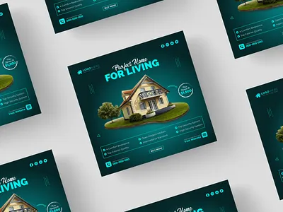 Social Media Banner | Social Media Post | Ads | Advertising ads advertisement advertising architecture banner branding business company creative design graphic design illustration living perfect home property rental renting sale social media banner social media post