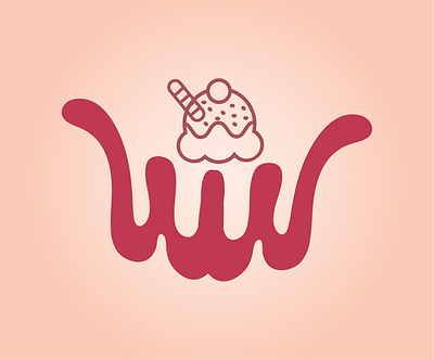 W+W + ice cream Logo design adobeillustrator graphic design ice cream icon letter lettering logo logo mark