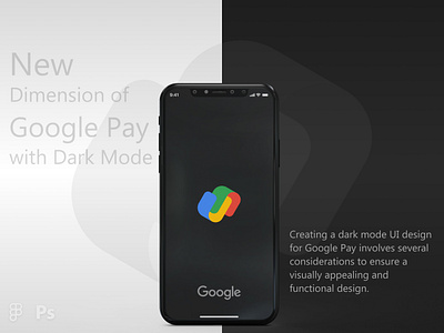 "Google Pay" (Dark mode UI design) darkmode digitalwallet fintech googlepay guvi guviuichallenge mobilepayments sleekdesign uichallenge