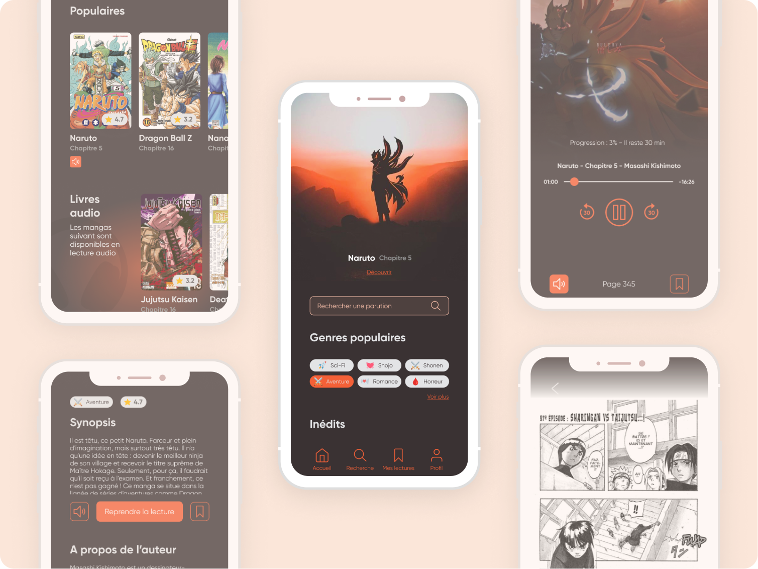 Manga reading app by Marion Lesaigle on Dribbble