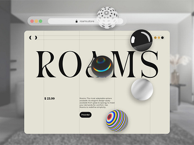 Roams: Ecommerce Website UI Design 3d agency balls branding business color pallate colorful design ecommerce graphic design landing page minimalist mockup modern ui preorder template ui uiux web design website