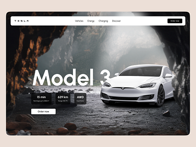 Tesla Model 3 - Concept auto car clean clean ui concep design interface model 3 tesla ui ux