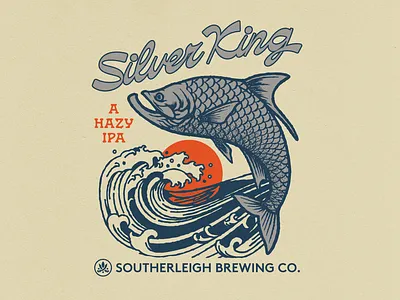 Silver King - Beer Label Art beer beerbranding beerlabelart branding design graphicdesign illustration ipa sanantonio southerleigh texas texasgulfcoast