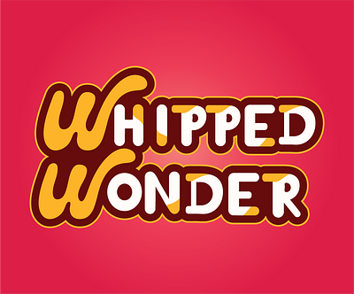Logo design for a dessert shop "Whipped Wonder" adobeillustrator branding color creative logo dessert font graphic design lettering logo logomark typography
