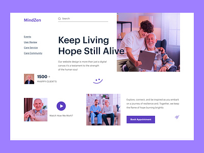 Well Being Mental Health Website buraq lab clean ui clinic diagnosing diagnostic doctor health healthcare home page hospital landing page medical care medicine mental health webiste minimal therapy ui ux web design well being website