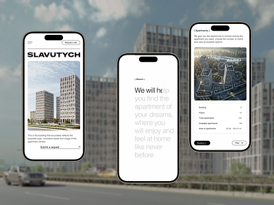 Mobile version of the site for a residential complex building home premium premium web production premium website residential complex site ui uiux ux web production website