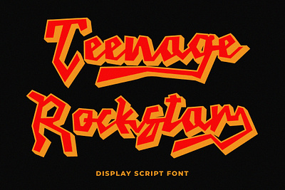 Teenage Rockstar - Display Script Font branding design display font fonts handwritten illustration lettering logo logotype merchandise retro script typeface ui vintage