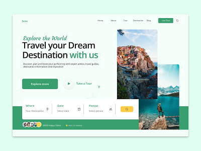 Travel Website place travel ui ux