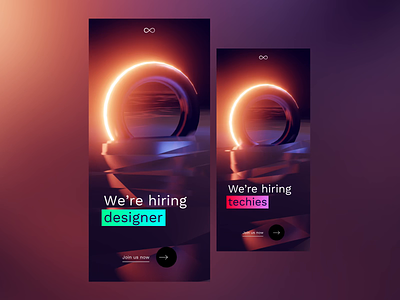 Hiring platform - Looping Text ♾️ 3d animation blender emission gradient hiring loop mobile platform text transition