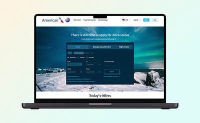 Landing Page-American Airlines airlines american airlines aviation figma holographic effect holographic ui holography landing page redesign ui uiux