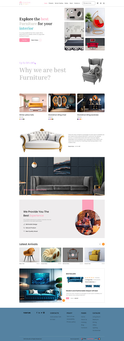 Furniture Website Landing page adobe xd figma furniture furniture website hero page landing page landing page design ui design uiux design website