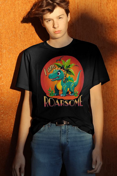 Cute Dinosaurs Who Loves Dinosaurs Puns I'm Roarsome School Tee branding cute dinosaur graphic design pun roar school