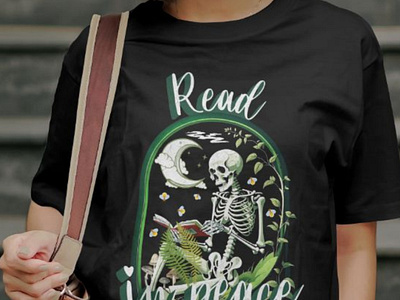 Cute Skeleton Reading Books Book Lover a Funny Reading Puns Tee book lover funny graphic design librarian library pun read in peace reader skeleton teacher