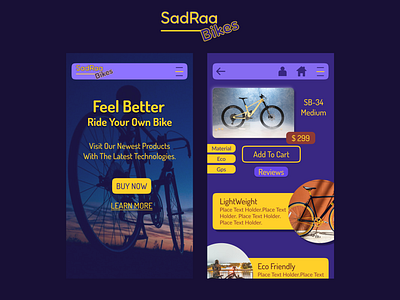 Bike Shop Case Study (SadRaaBikes) case study concept product design ui user experience user interface ux web app web app design