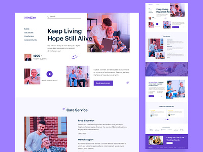 Well Being Mental Health Website abu hasan buraq lab clinic diagnostic doctor health care home page hospital lab landing page medical medical care medicine mental health therapist therapy ui ux web design well being