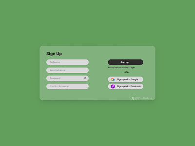 Sign up page #DailyUI 3d design ui
